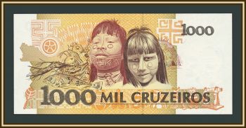 Бразилия 1000 крузейро 1990 P-231 (231а) UNC