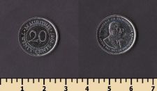 Маврикий 20 центов 1987