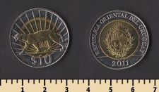 Уругвай 10 песо 2011