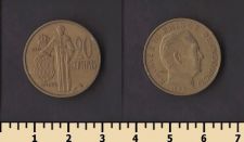 Монако 20 сентимов 1962