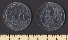 Бразилия 5000 крузейро 1992